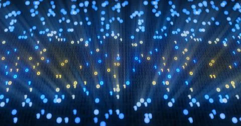 Futuristic data stream, Digital flow. Dynamic pattern with power rays and light. Stock Illustration