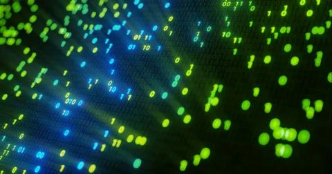 Futuristic data stream, Digital flow. Dynamic pattern with power rays and light. Illustrazione stock