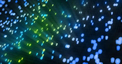 Futuristic data stream, Digital flow. Dynamic pattern with power rays and light. Stock Illustration