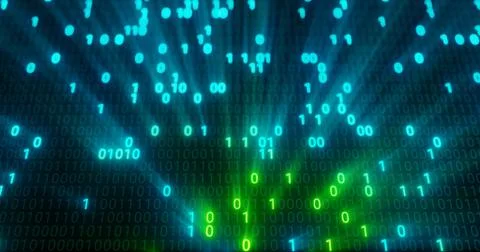 Futuristic data stream, Digital flow. Dynamic pattern with power rays and light. Stock Illustration