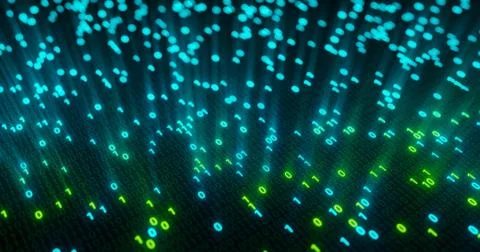 Futuristic data stream, Digital flow. Dynamic pattern with power rays and light. Stock Illustration