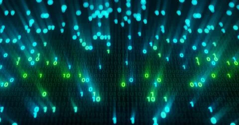 Futuristic data stream, Digital flow. Dynamic pattern with power rays and light. Stock Illustration