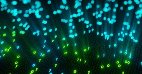 Futuristic data stream, Digital flow. Dynamic pattern with power rays and light. Stock Illustration