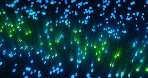 Futuristic data stream, Digital flow. Dynamic pattern with power rays and light. Stock Illustration