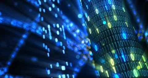 Futuristic data stream, Digital flow. Dynamic pattern with power rays and light. Stock Illustration