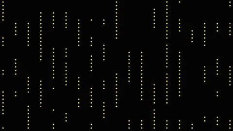 Futuristic Data Stream with Glowing Yellow Particles in a Seamless Animation. Stock Footage 315213870