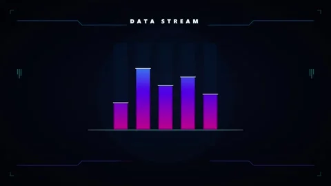 Futuristic data stream hud interface with animated gradient bar graph analy.. Stock Footage 337560808