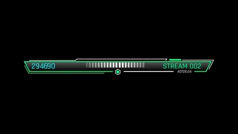 Futuristic Data Stream Monitor With Horizontal Progress Meter Видео 344960962