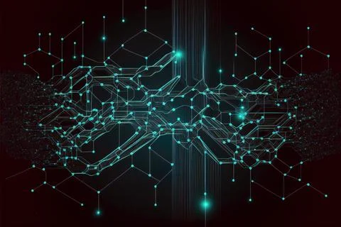 Futuristic data stream. Network line connected  stream イラスト素材