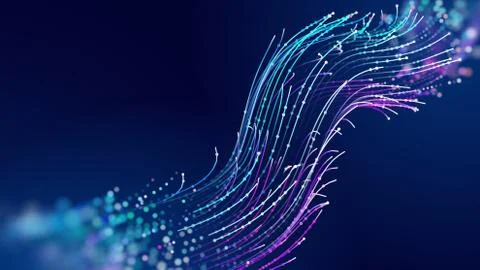 Futuristic data stream vector background. Data transfer technology. Cyberpunk Stock Illustration