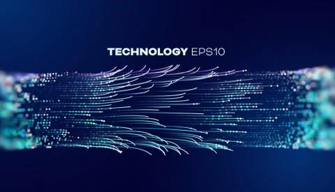 Futuristic data stream vector background. Data transfer technology. Cyberpunk Stock Illustration