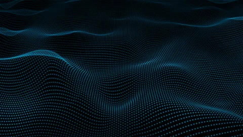 Futuristic data transfer blue particles wave technology background seamless loop Stock Footage 304444698
