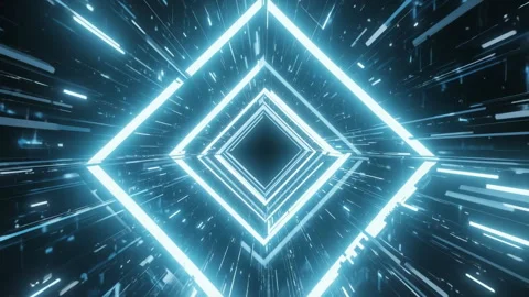 Futuristic Data Tunnel with Glowing Diamond Shapes Stock Footage 319076149