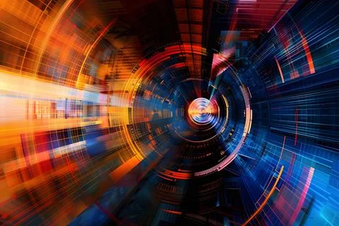 Futuristic data tunnel speed concept Stockfoto's