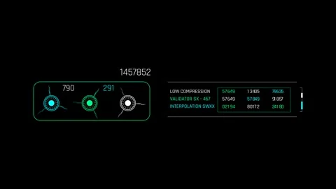 Futuristic Data Validation Monitor With Status Nodes And Numeric Tables 스톡 동영상 344960945