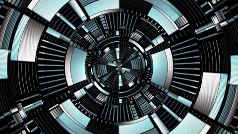Futuristic data visualization. Abstract Circular Pattern with Geometric Shapes.  Stock-Footage 283066415