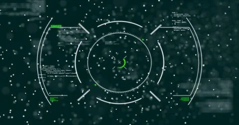 Futuristic data visualization and coding image with geometric shapes and lines Stock Illustration