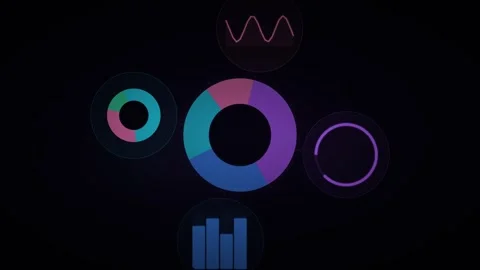 Futuristic Data Visualization Dashboard with Animated Infographics Видео 333185850