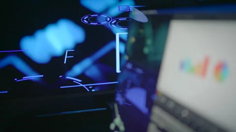 Futuristic Data Visualization Displayed on a HighTech Screen for Enhanced Stock Footage 294280465