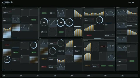 Futuristic data visualization HUD interface with telemetry charts and tacti.. Stock Footage 334090686