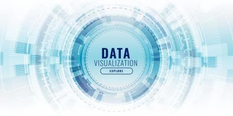 Futuristic data visualization technology concept banner Stock Illustration