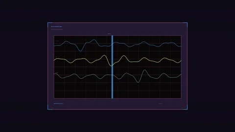 Futuristic Data Waveform HUD Seamless Loop Stock Footage 342243541