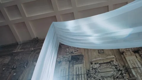 Futuristic decor in a white room Stock Footage 254861829