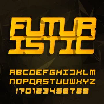 Futuristic decorative alphabet typeface Stock Illustration
