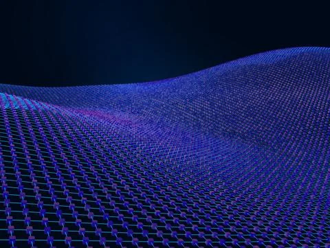 A futuristic depiction of a virtual network structured as interconnected blocks Stock Illustration