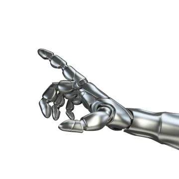 Futuristic design concept of a robotic mechanical arm matte chrome . Template Illustrazione stock