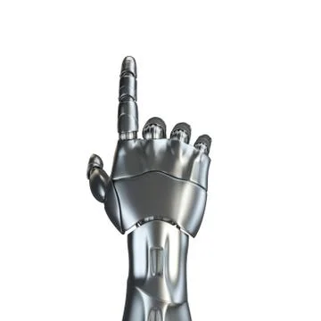 Futuristic design concept of a robotic mechanical arm matte chrome . Template Stock Illustration