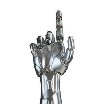 Futuristic design concept of a robotic mechanical arm matte chrome . Template Stock Illustration