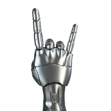 Futuristic design concept of a robotic mechanical arm matte chrome . Template イラスト素材