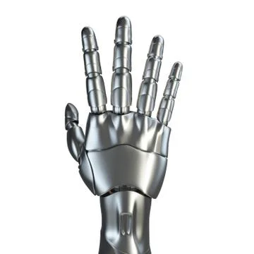 Futuristic design concept of a robotic mechanical arm matte chrome . Template Stock Illustration