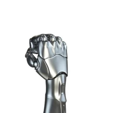 Futuristic design concept of a robotic mechanical arm matte chrome . Template Stock Illustration