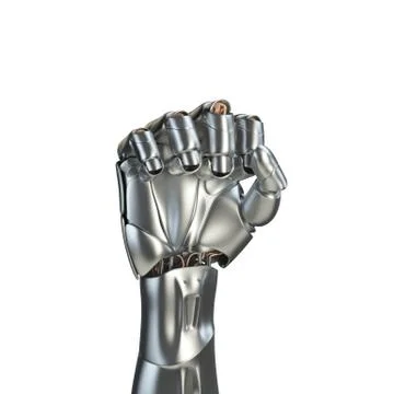 Futuristic design concept of a robotic mechanical arm matte chrome . Template イラスト素材