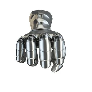 Futuristic design concept of a robotic mechanical arm matte chrome . Template Stock Illustration