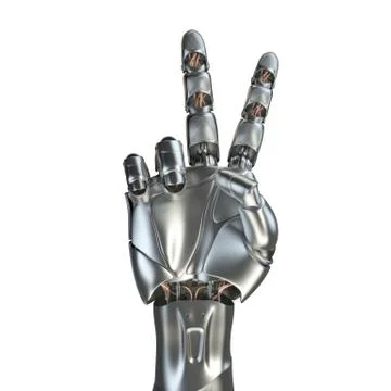 Futuristic design concept of a robotic mechanical arm matte chrome . Template Stock Illustration