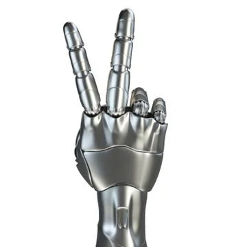Futuristic design concept of a robotic mechanical arm matte chrome . Template Stock Illustration