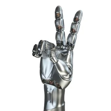Futuristic design concept of a robotic mechanical arm matte chrome . Template Stock Illustration