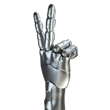 Futuristic design concept of a robotic mechanical arm matte chrome . Template Stock Illustration