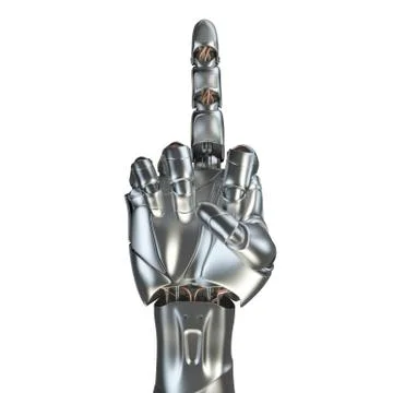 Futuristic design concept of a robotic mechanical arm matte chrome . Template Stock Illustration