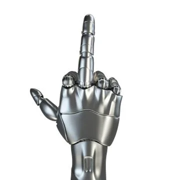 Futuristic design concept of a robotic mechanical arm matte chrome . Template Stock Illustration