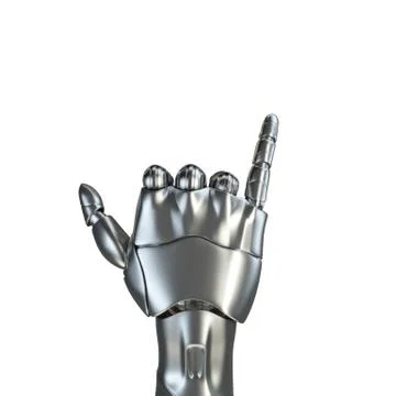 Futuristic design concept of a robotic mechanical arm matte chrome . Template Illustrazione stock