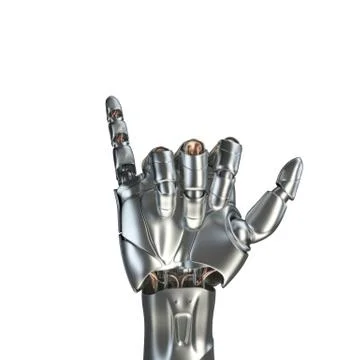 Futuristic design concept of a robotic mechanical arm matte chrome . Template Stock Illustration