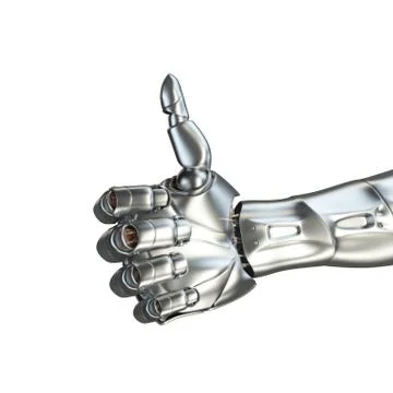 Futuristic design concept of a robotic mechanical arm matte chrome . Template Stock Illustration