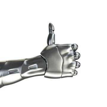 Futuristic design concept of a robotic mechanical arm matte chrome . Template Stock Illustration