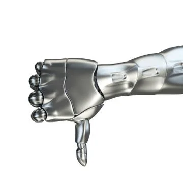 Futuristic design concept of a robotic mechanical arm matte chrome . Template Stock Illustration