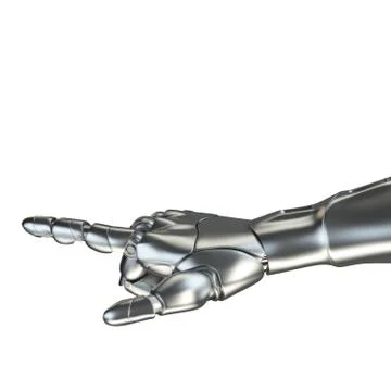Futuristic design concept of a robotic mechanical arm matte chrome . Template Stock Illustration