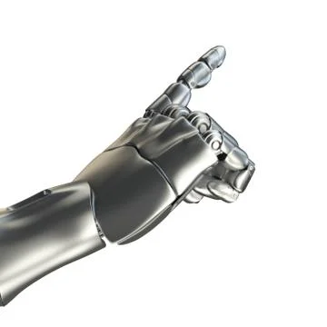 Futuristic design concept of a robotic mechanical arm matte chrome . Template Stock Illustration